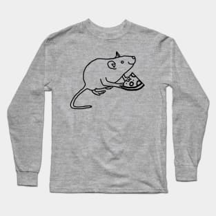 Rat with Pizza Slice Outline for a Geek Long Sleeve T-Shirt